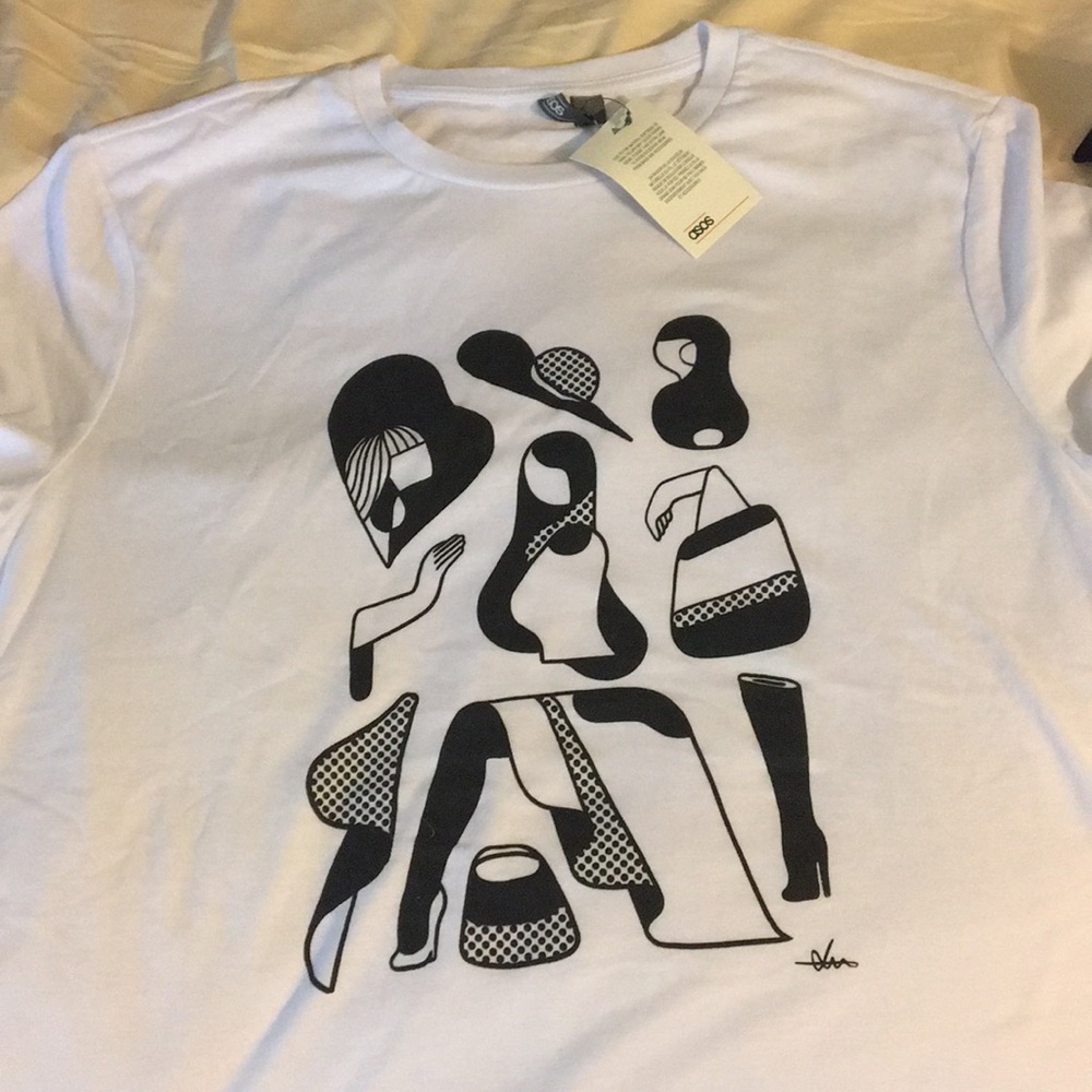 ASOS White Tee Abstract - Brand New